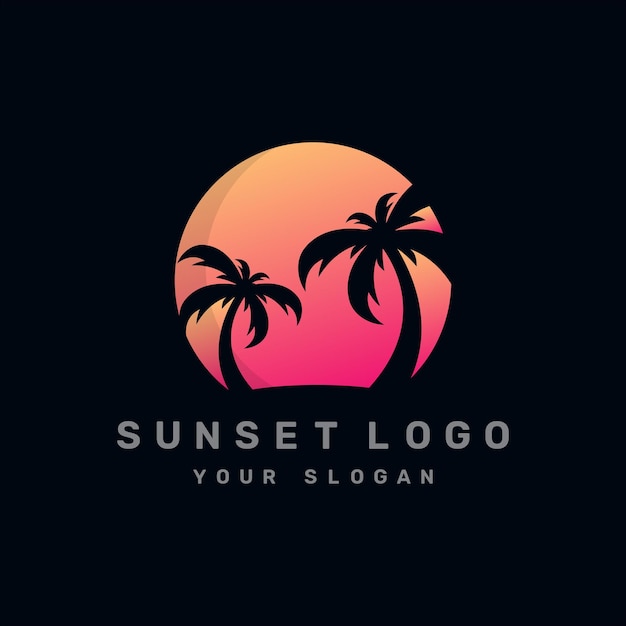 Diseño moderno de ilustración de logotipo de puesta de sol para su negocio
