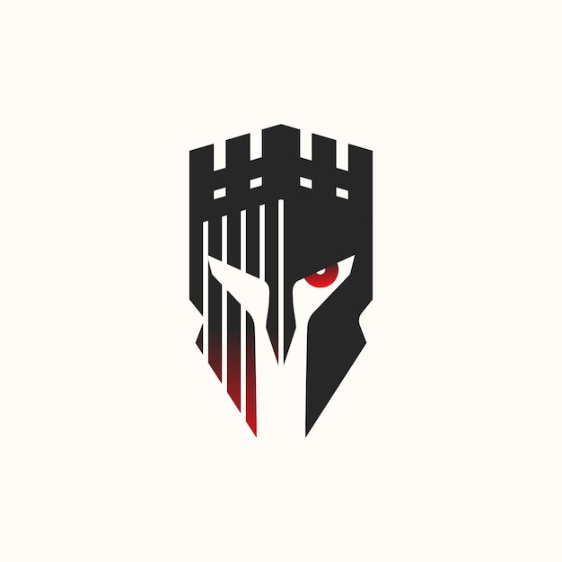 Diseño moderno de ilustración del logotipo de Spartan Fortress para su empresa o negocio