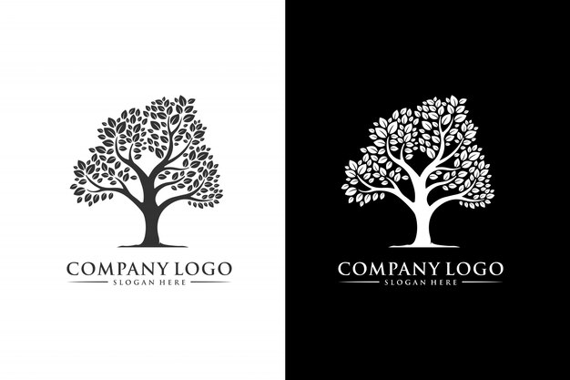 diseño moderno de la inspiración del logotipo del árbol