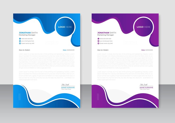 Vector diseño moderno y limpio con membrete
