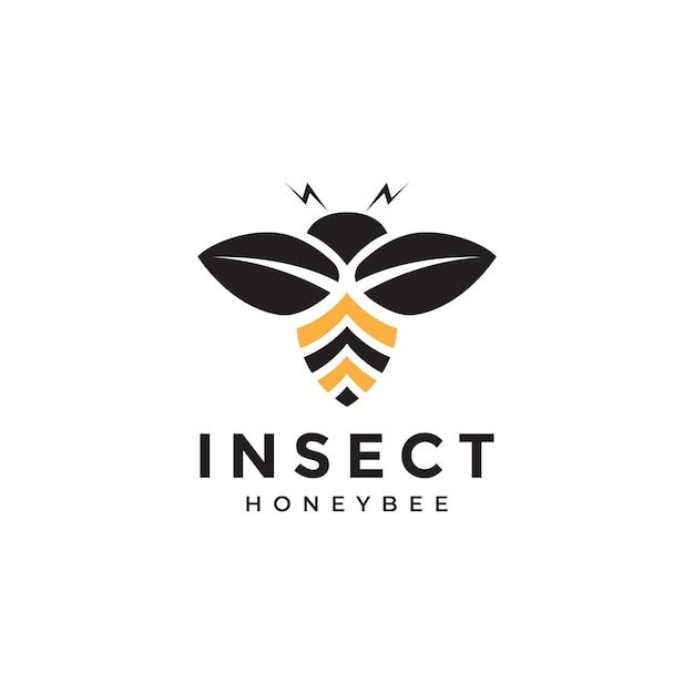 Vector diseño moderno de logotipo de abeja voladora