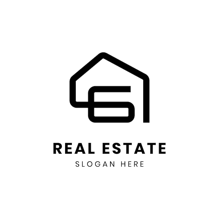 Vector diseño moderno del logotipo de bienes raíces