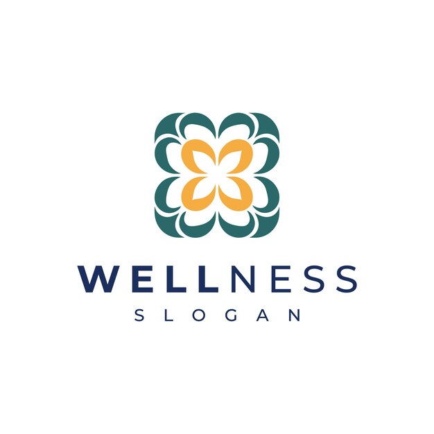 Diseño moderno del logotipo de bienestar con motivos florales para una marca holística