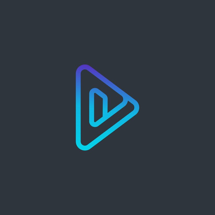 diseño moderno del logotipo del botón de reproducción de letras P