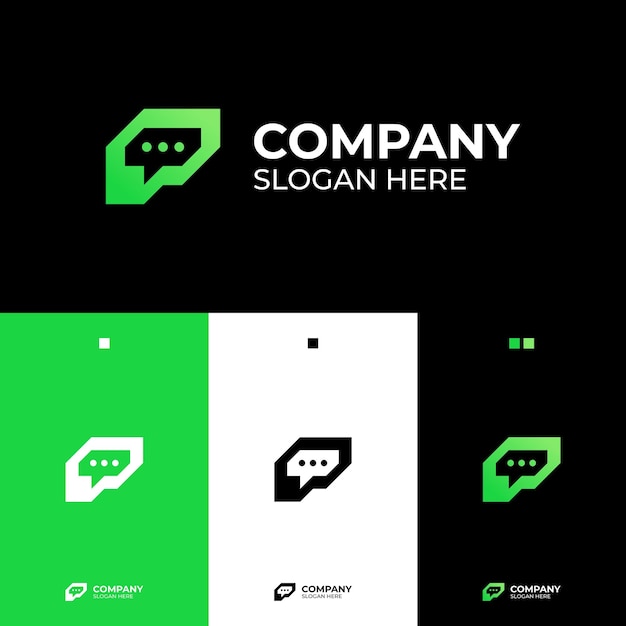 Diseño moderno del logotipo de la burbuja de chat
