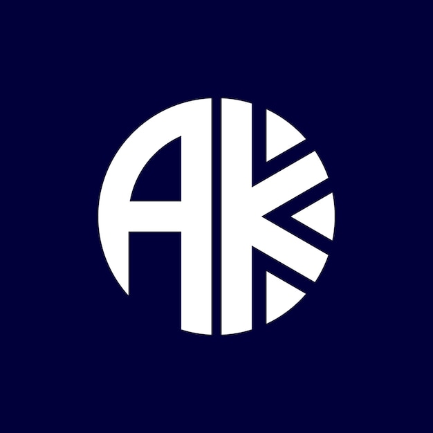 diseño moderno del logotipo del círculo ak