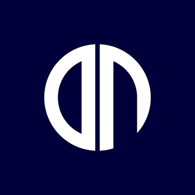 diseño moderno del logotipo del círculo dn
