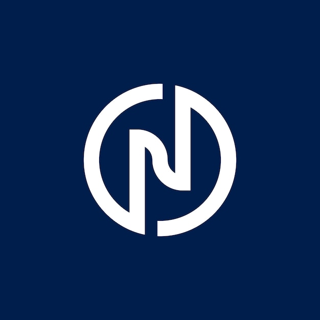 diseño moderno del logotipo del círculo de la letra N