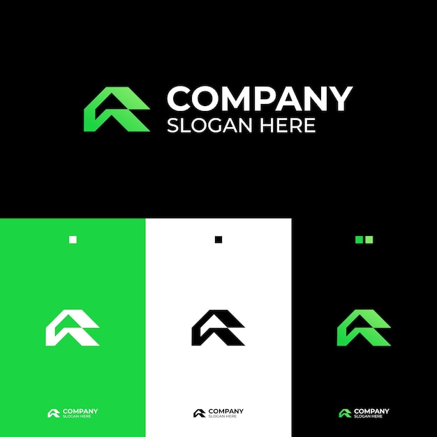 Diseño moderno del logotipo de la compañía verde abstracta