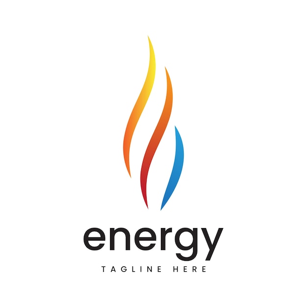 diseño moderno de logotipo de energía de combustión de gas de llama de fuego simple