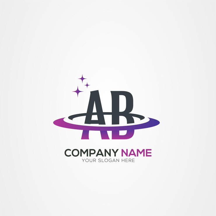 Vector diseño moderno del logotipo espacial de la letra ab ba planet con elementos vectoriales creativos