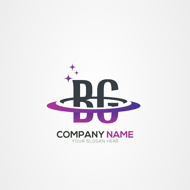 Diseño moderno del logotipo espacial de la letra BG o GB Planet con elementos vectoriales creativos
