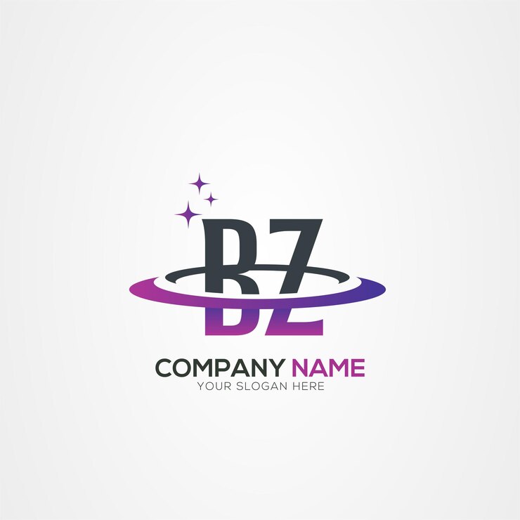 Vector diseño moderno del logotipo espacial de la letra bz o zb planet con elementos vectoriales creativos