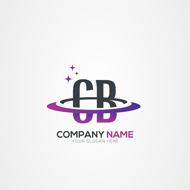Diseño moderno del logotipo espacial de la letra CB o BC Planet con elementos vectoriales creativos