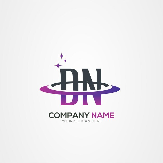 Diseño moderno del logotipo espacial de la letra DN ND Planet con elementos vectoriales creativos