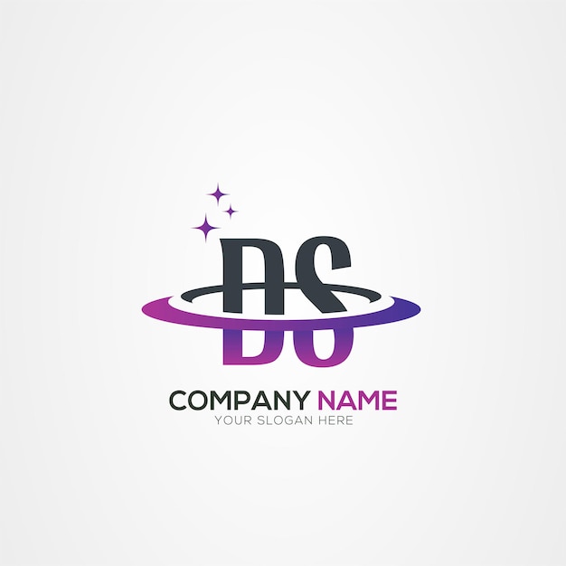 Diseño moderno del logotipo espacial de la letra DS o SD Planet con elementos vectoriales creativos