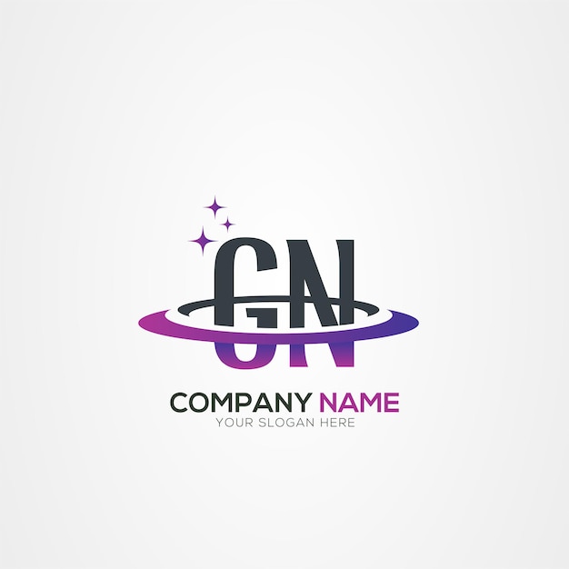 Diseño moderno del logotipo espacial de la letra GN NG Planet con elementos vectoriales creativos