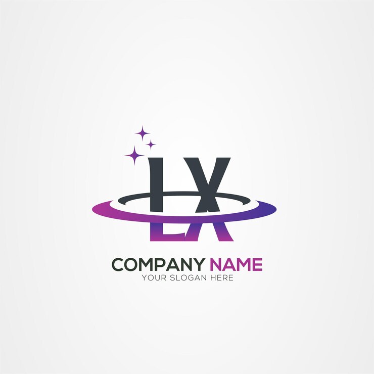 Vector diseño moderno del logotipo espacial de la letra lx xl planet con elementos vectoriales creativos