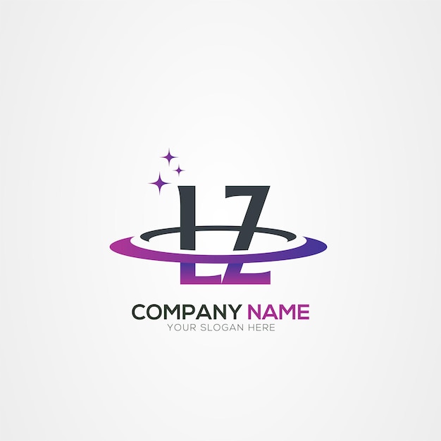 Diseño moderno del logotipo espacial de la letra LZ ZL Planet con elementos vectoriales creativos