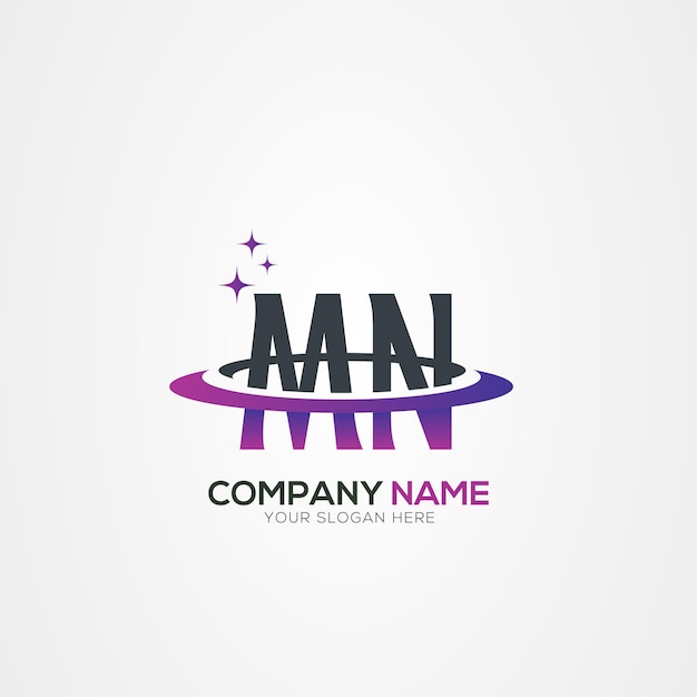Diseño moderno del logotipo espacial de la letra MA AM Planet con elementos vectoriales creativos