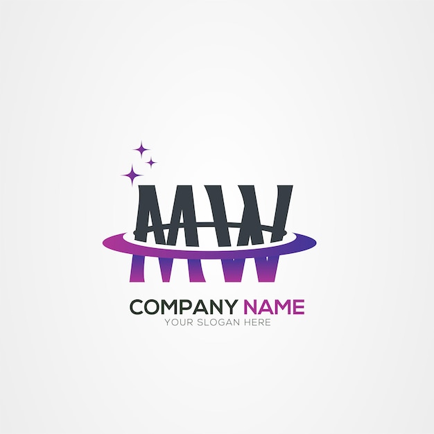 Diseño moderno del logotipo espacial de la letra MA AM Planet con elementos vectoriales creativos