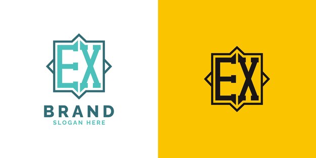Diseño moderno del logotipo EX Monograma Letra inicial El logotipo EX es una marca versátil adecuada para cualquier marca
