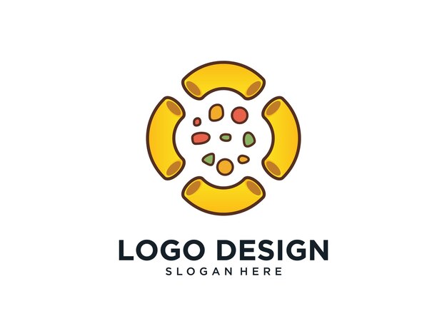 Diseño moderno de logotipo de genética de partículas.