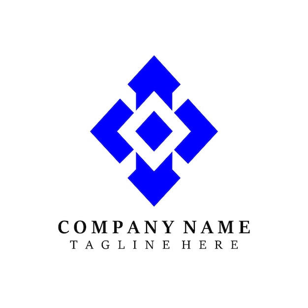 Diseño moderno de logotipo geométrico azul abstracto