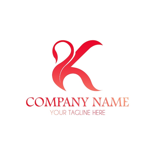 Diseño moderno del logotipo inicial K con concepto de color rojo Diseño del logotipo de la compañía