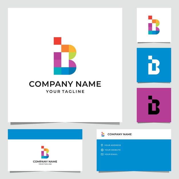 Diseño moderno del logotipo de la letra B 4