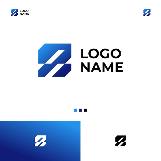 Diseño moderno de logotipo de la letra B azul para la marca