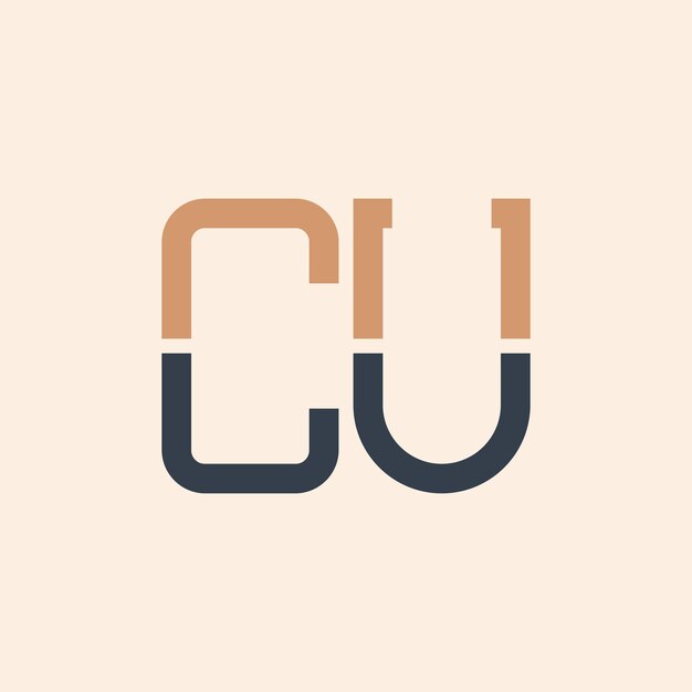 Diseño moderno del logotipo de la letra CU Diseño creativo y versátil del logotipo CU adecuado para todas las empresas