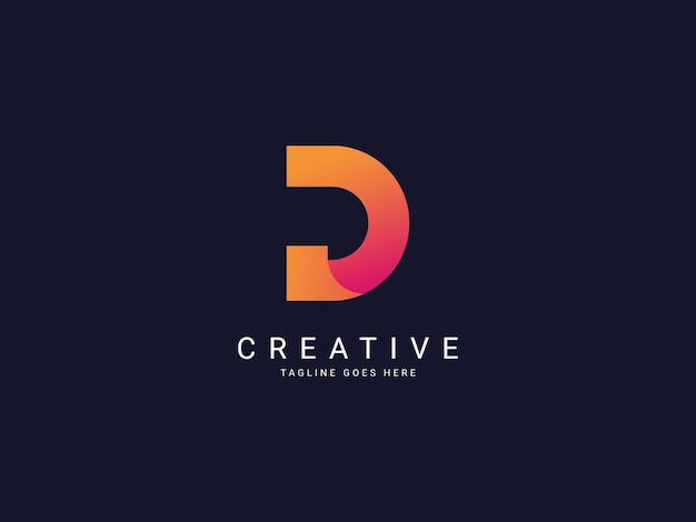 Diseño moderno del logotipo de la letra D