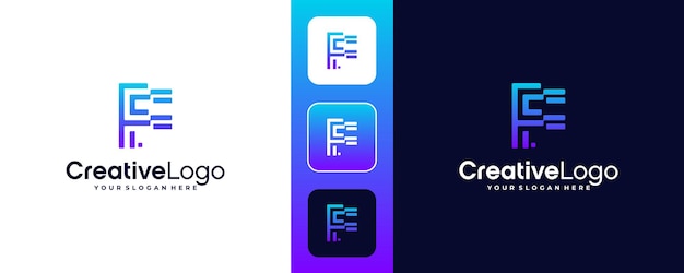 diseño moderno del logotipo de la letra F con color gradiente