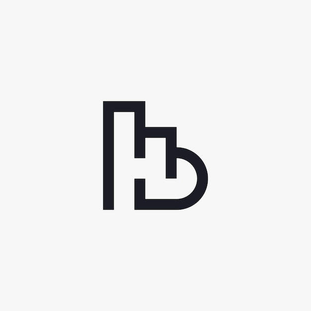 Diseño moderno del logotipo de la letra HB