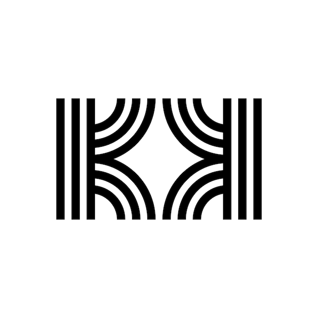 diseño moderno del logotipo de la letra KK monograma