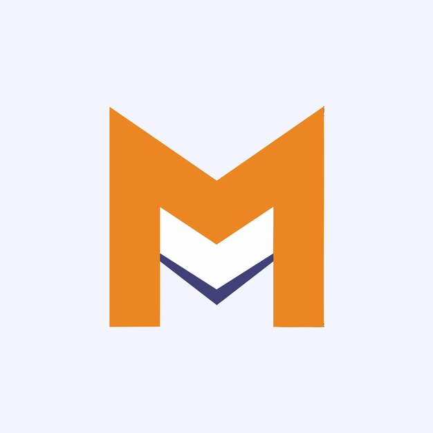 Diseño moderno del logotipo de la letra M en negrita