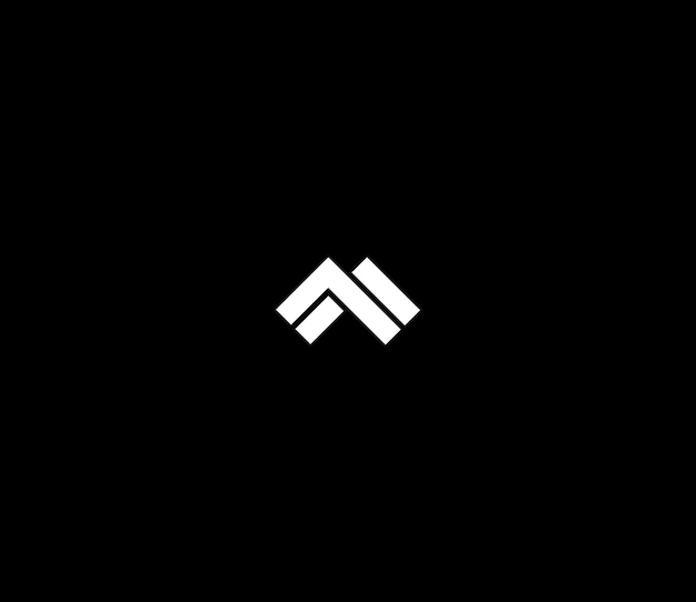 Diseño moderno del logotipo de la letra M o MM con fondo negro