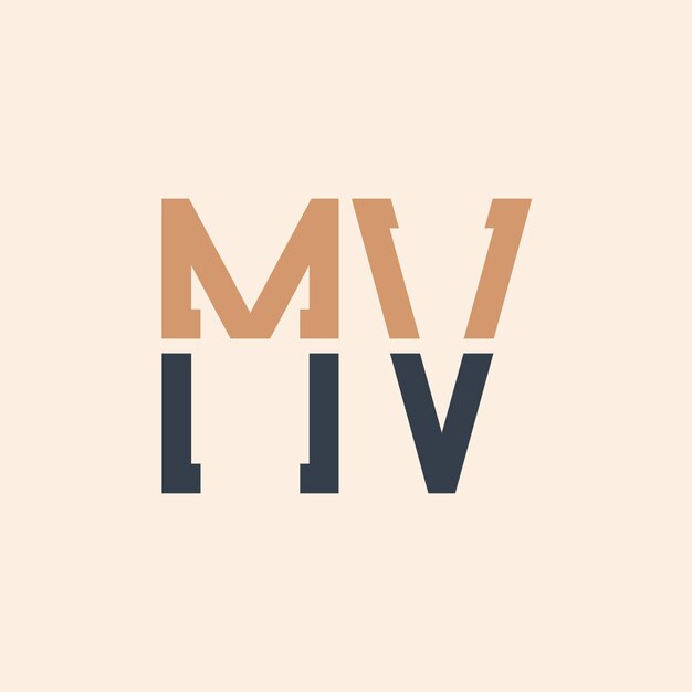 Diseño moderno del logotipo de la letra MV Diseño creativo y versátil del logotipo MV adecuado para todas las empresas
