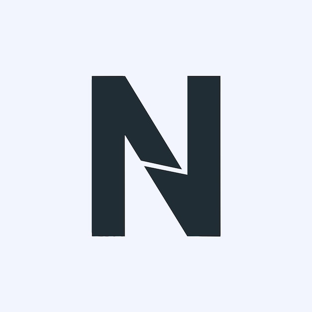 Diseño moderno del logotipo de la letra N en negrita