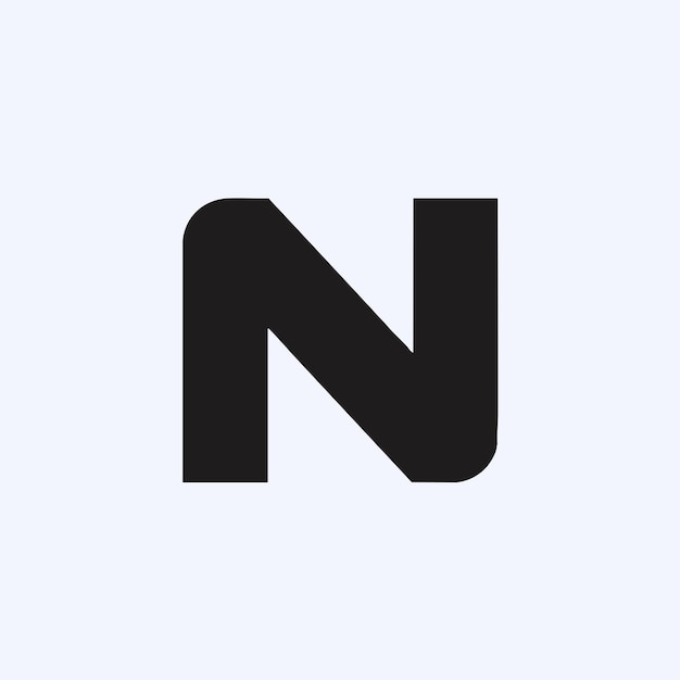 Diseño moderno del logotipo de la letra N en negrita