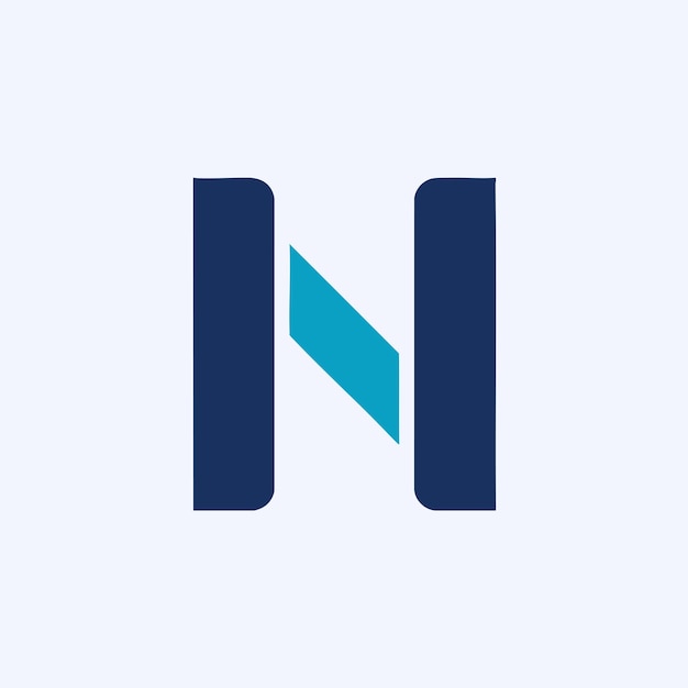 Diseño moderno del logotipo de la letra N en negrita