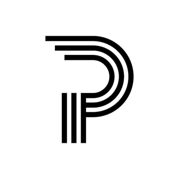 diseño moderno del logotipo de la letra P monograma