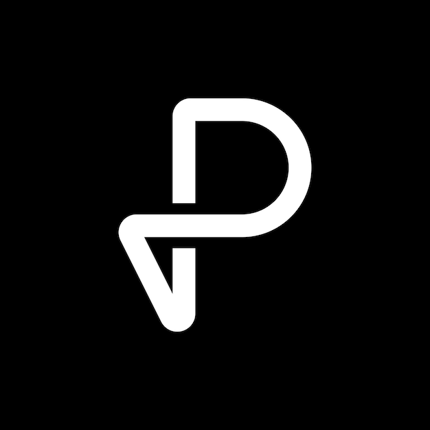 diseño moderno del logotipo de la letra P monograma