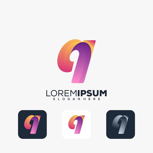 Diseño moderno del logotipo de la letra q