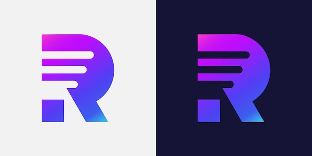 Diseño moderno del logotipo de la letra R