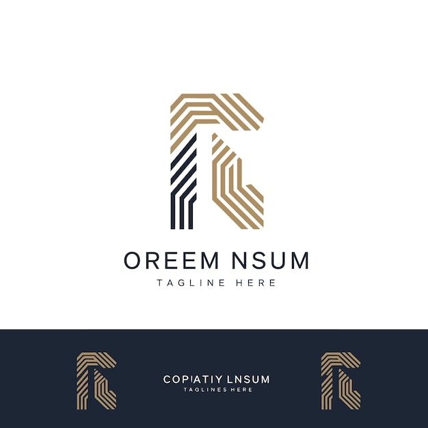 Diseño moderno del logotipo de la letra R