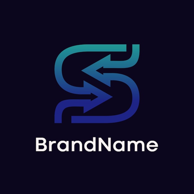 Diseño moderno del logotipo de la letra S Flecha