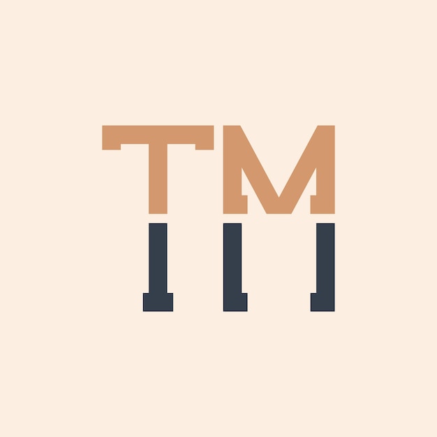 Diseño moderno de logotipo de letra TM Creativo y versátil Diseño de logotipo TM adecuado para todas las empresas