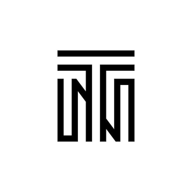 diseño moderno del logotipo de la letra TN o del monograma NT